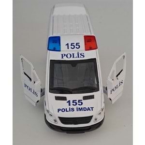 CAN OYUNCAK - METAL IŞIKLI SESLİ POLİS ARABASI ( 5,5 CM x 14 CM )
