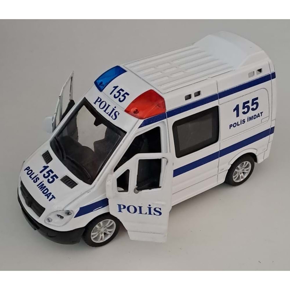 CAN OYUNCAK - METAL IŞIKLI SESLİ POLİS ARABASI ( 5,5 CM x 14 CM )