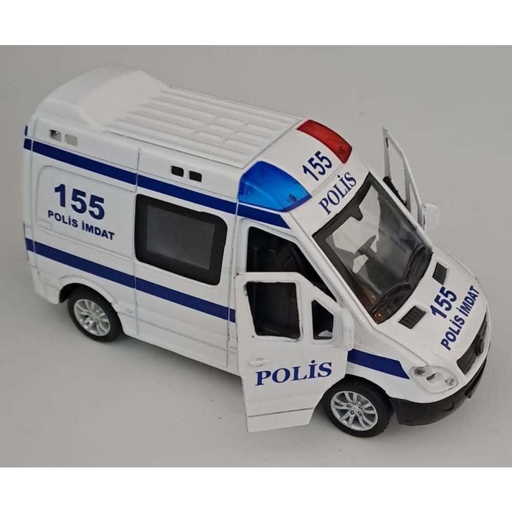 CAN OYUNCAK - METAL IŞIKLI SESLİ POLİS ARABASI ( 5,5 CM x 14 CM )