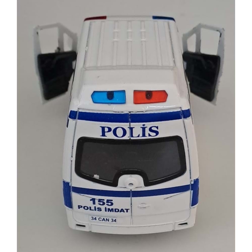 CAN OYUNCAK - METAL IŞIKLI SESLİ POLİS ARABASI ( 5,5 CM x 14 CM )