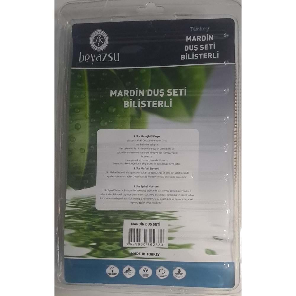 BEYAZSU MAFSALLI LÜX DUŞ SETİ - DUŞ TAKIMI - MARDİN - BLİSTER AMBALAJ