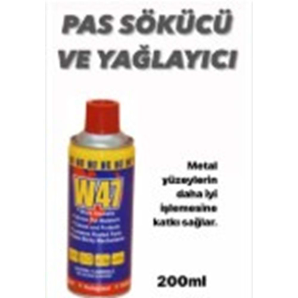 STEEL W47 PAS SÖKÜCÜ VE YAĞLAYICI 200 ml