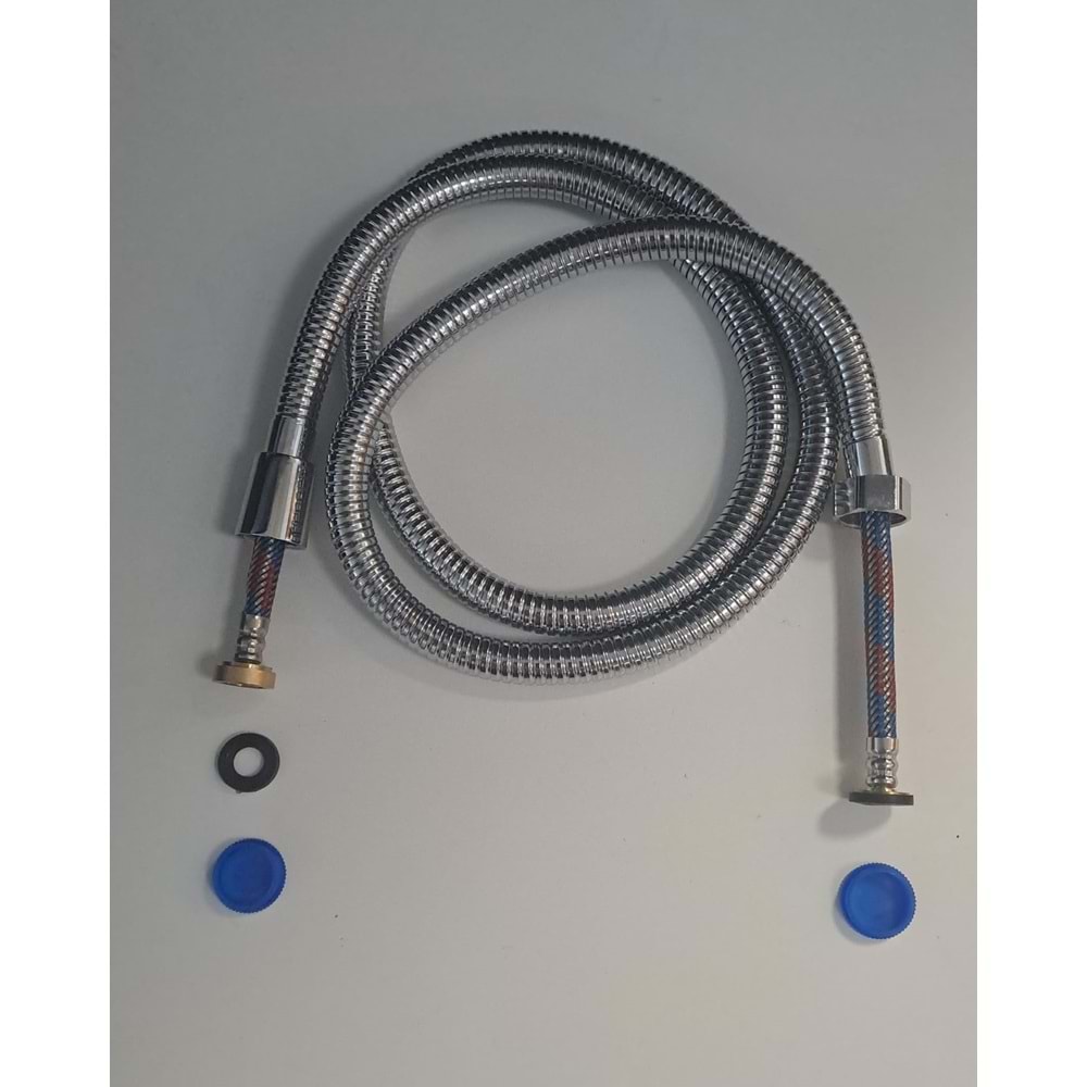 SPİRAL DUŞ HORTUMU 360 DERECE LÜX ÇELİK ÖRGÜLÜ METAL SOMUNLU 150 - 170cm