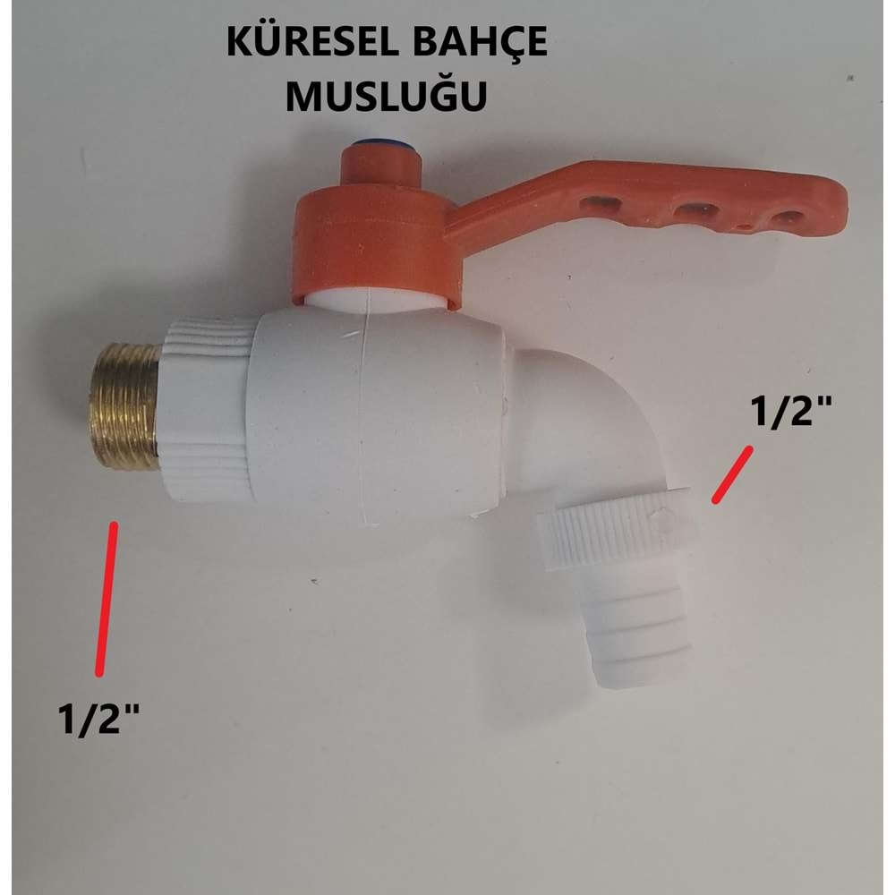 PPRC BAHÇE MUSLUĞU 20X1/2 - TURUNCU KOL