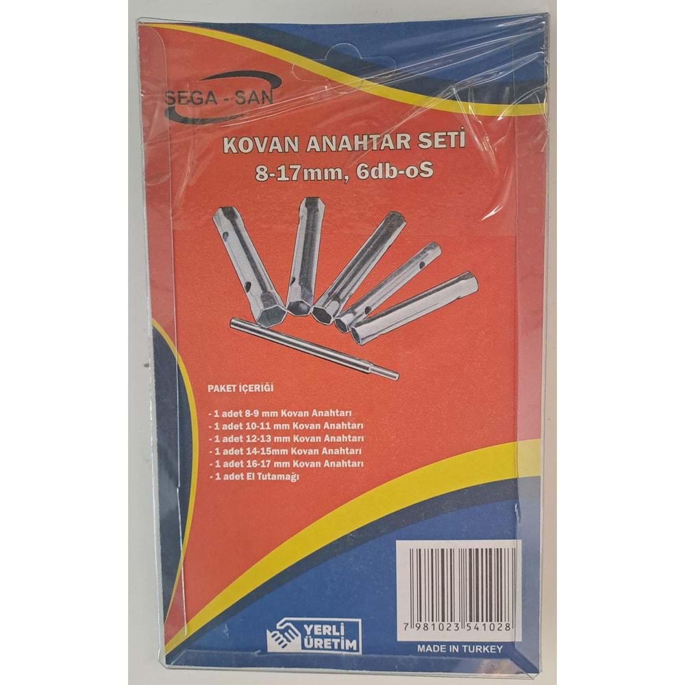 SEGA-SAN 6 PARÇA KOVAN ANAHTAR SETİ