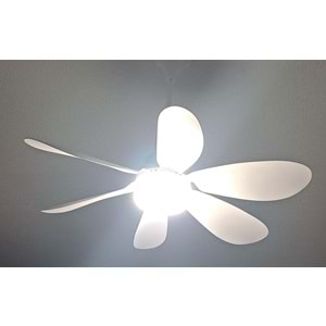DETACHABLE FAN LİGHT KUMANDALI 6 KANAT PERVANE LED AMPUL 3 RENK IŞIK MODU 24W E27 DUY