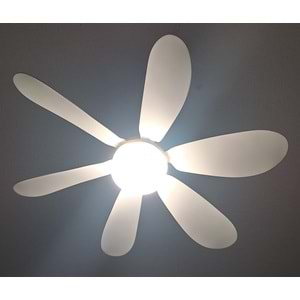 DETACHABLE FAN LİGHT KUMANDALI 6 KANAT PERVANE LED AMPUL 3 RENK IŞIK MODU 24W E27 DUY
