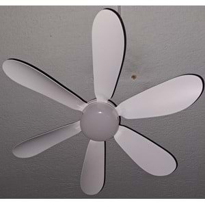 DETACHABLE FAN LİGHT KUMANDALI 6 KANAT PERVANE LED AMPUL 3 RENK IŞIK MODU 24W E27 DUY