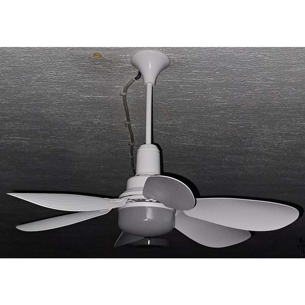 DETACHABLE FAN LİGHT KUMANDALI 6 KANAT PERVANE LED AMPUL 3 RENK IŞIK MODU 24W E27 DUY