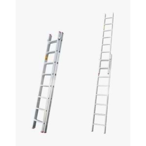 ÖZSAN İKİ PARÇALI ALÜMİNYUM PTT MERDİVENİ (2 x 4 : 8 METRE ) 80mm KALIN