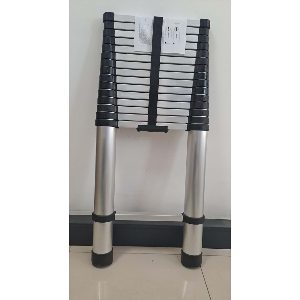 TELESKOPİK MERDİVEN 15 BASAMAKLI (625cm - 6,25 mt ) ( 49 x 9,5 x 104 cm kapalı konum)