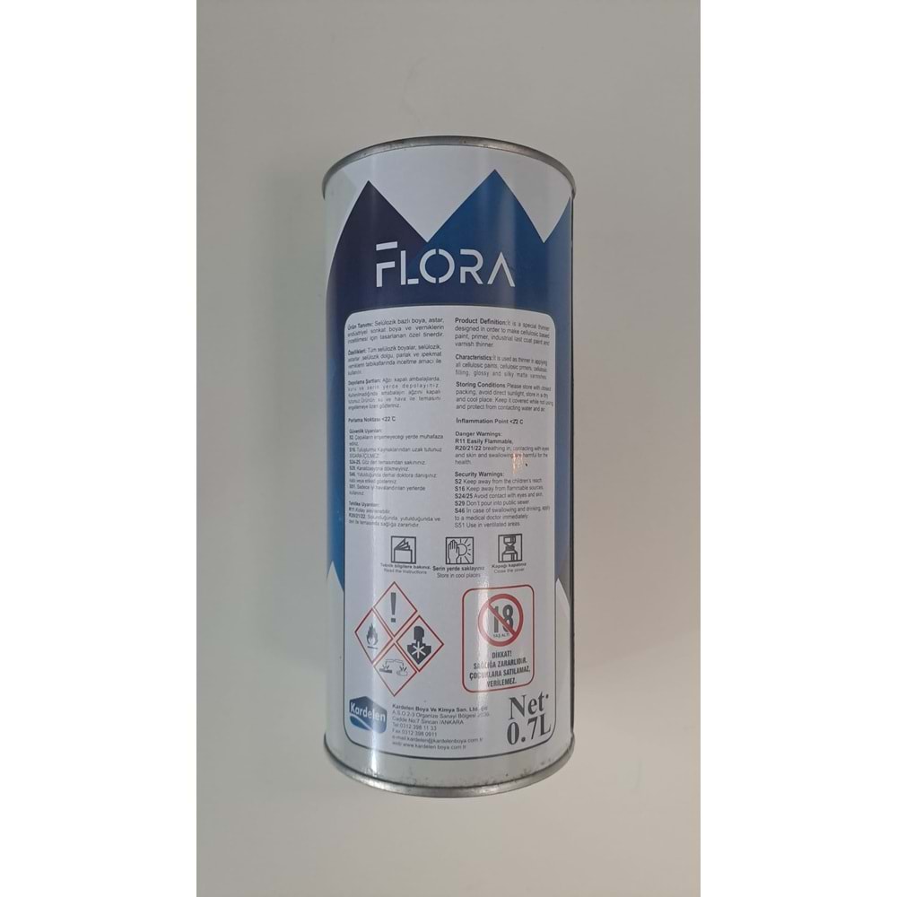 KARDELEN FLORA SELÜLOZİK TİNER 1/1 (700ml)