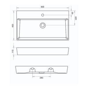 VEGA LAVABO 80cm TURAVİT