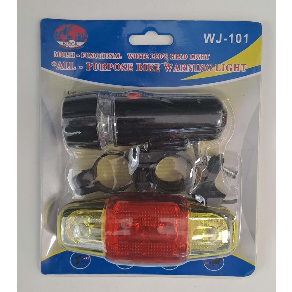 KIRGIL BİSİKLET IŞIĞI LED ÇOK FONKSİYONLU ÖN ARKA REFLEKTÖRLÜ