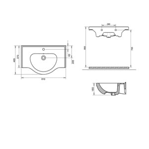 YAKAMOZ ETEJERLİ LAVABO 80cm TURAVİT