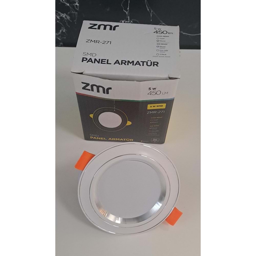 ZMR 5 WATT SMD LED SPOT KROM ÇİZGİ BEYAZ KASA BEYAZ IŞIK 450lm 6500K